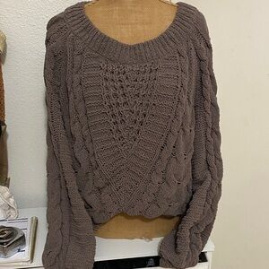 Express Chunky Knit Sweater - Brown